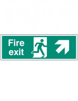 Fire Exit Up and Right Rigid Plastic - 3 sizes 